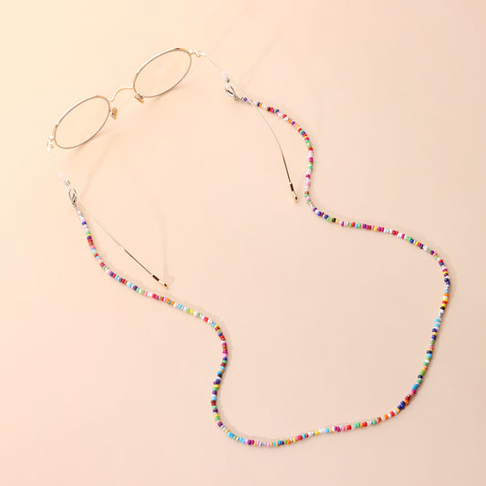 Colorful Glass Bead Mask Chain and Glasses Retainer for Women