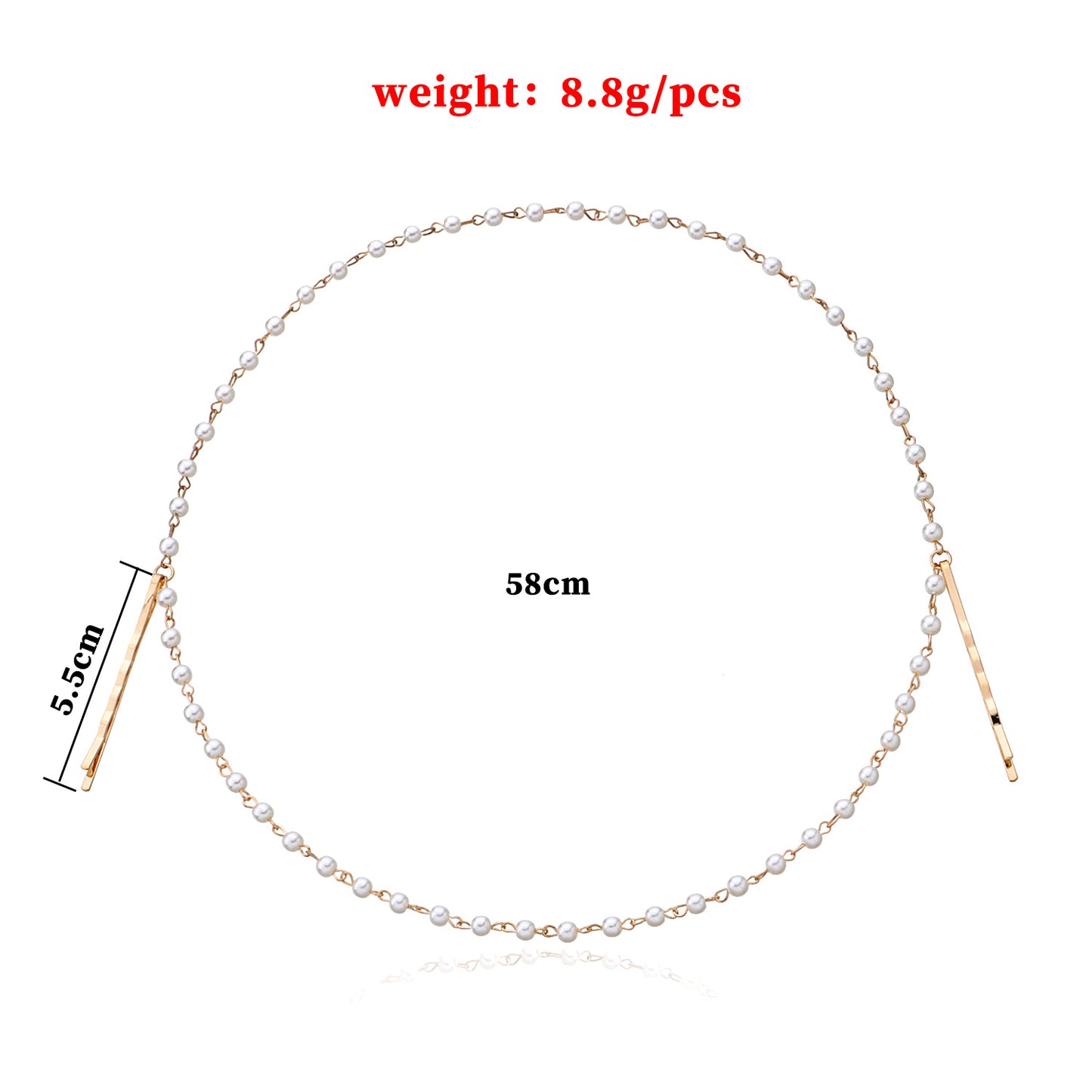 Women's Handmade Pearl Beaded Headband Hair Accessory Summer Versatile Minimalist Elegant Western Style Geometric Hairband