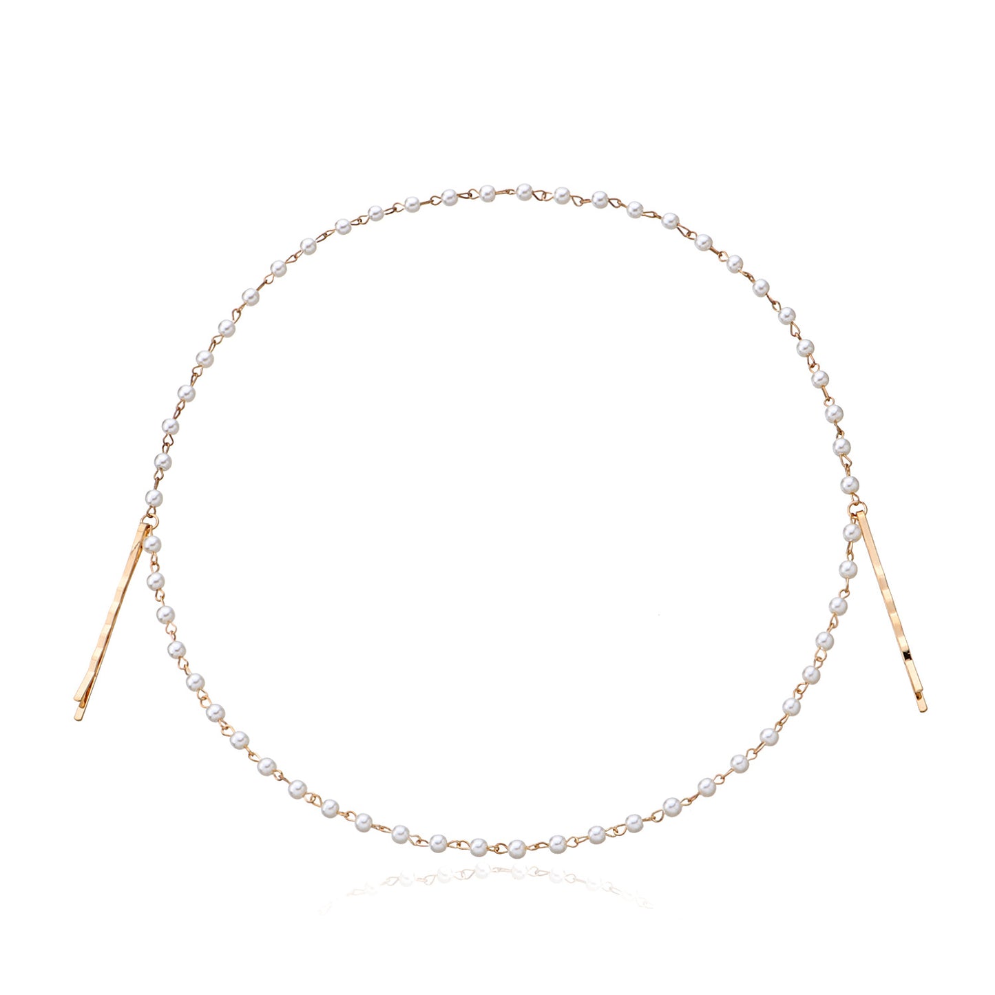 Women's Handmade Pearl Beaded Headband Hair Accessory Summer Versatile Minimalist Elegant Western Style Geometric Hairband