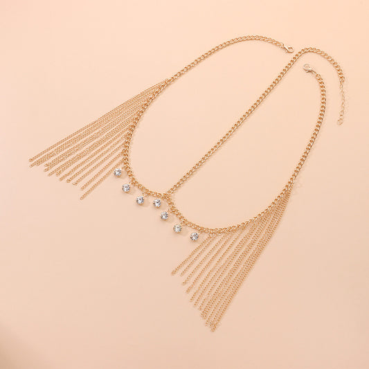 Fascia per Capelli Geometrica da Donna con Strass e Catena in Lega per Capelli