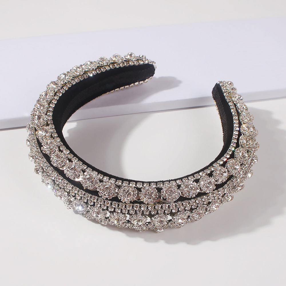 Women's European Luxury Rhinestone U-Shape Hair Clip Titanium Steel Hair Accessory for Wedding Birthday Gift