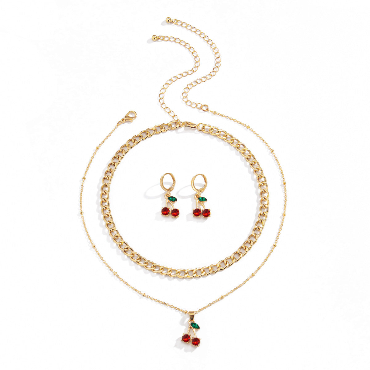 Collana con ciondolo a forma di frutta da donna, gioielli in lega con catena a croce stile fresco e dolce minimalista, design semplice e versatile