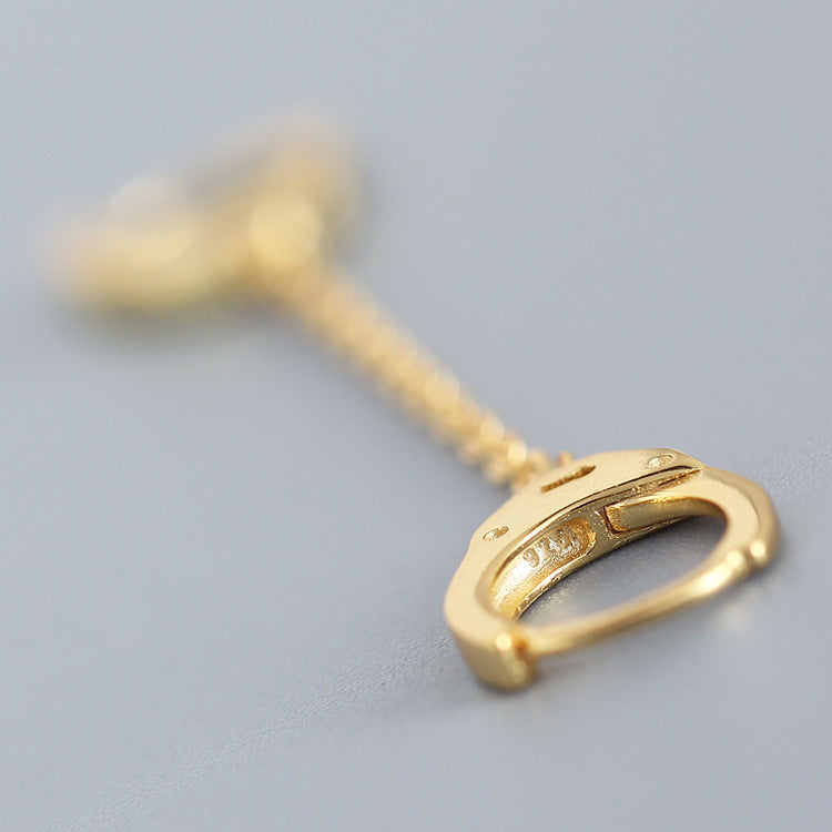 Polsini da donna S925 in argento sterling con catena a O, design geometrico, stile dolce-cool, con placcatura