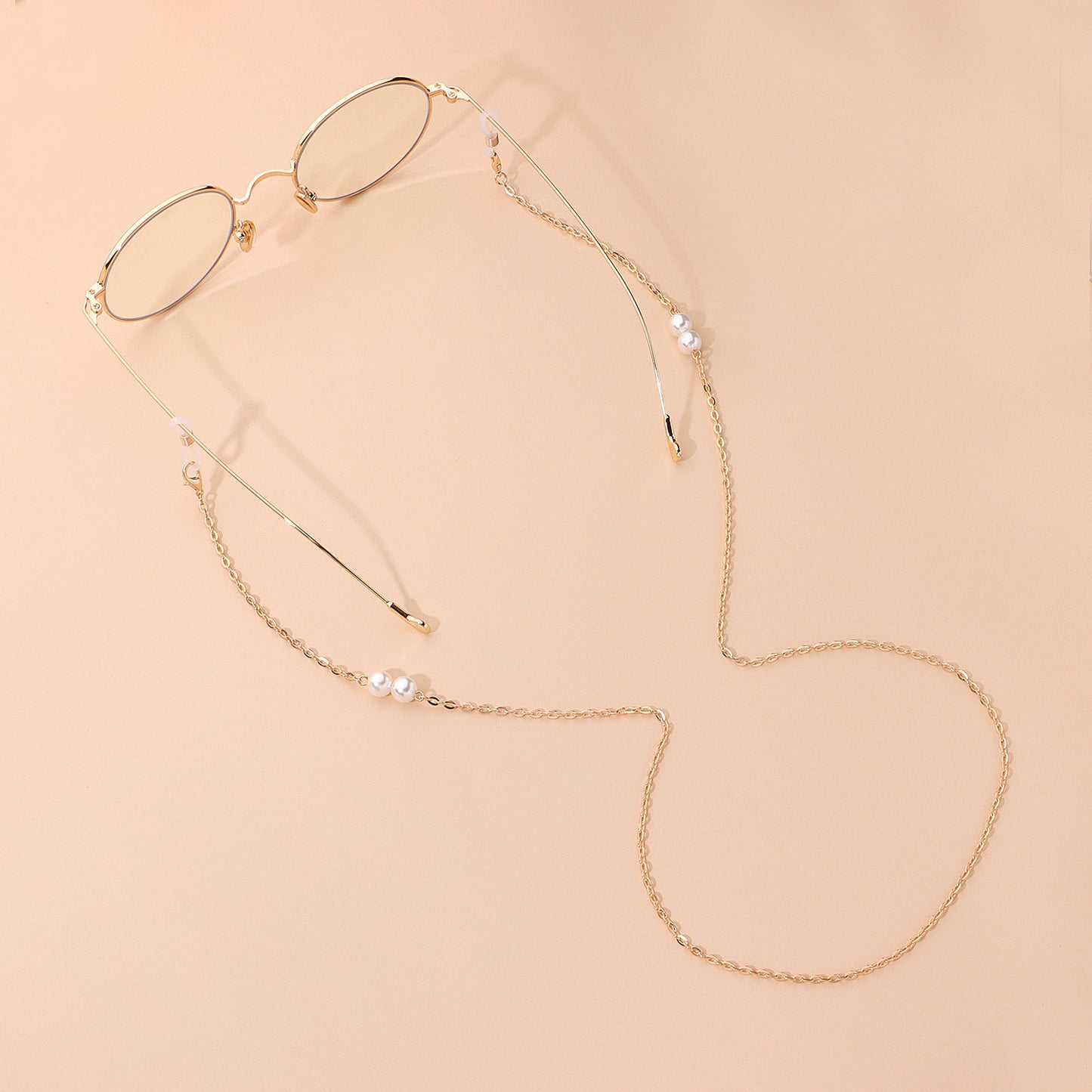 Minimalist Alloy and Pearl Eyeglass Chain