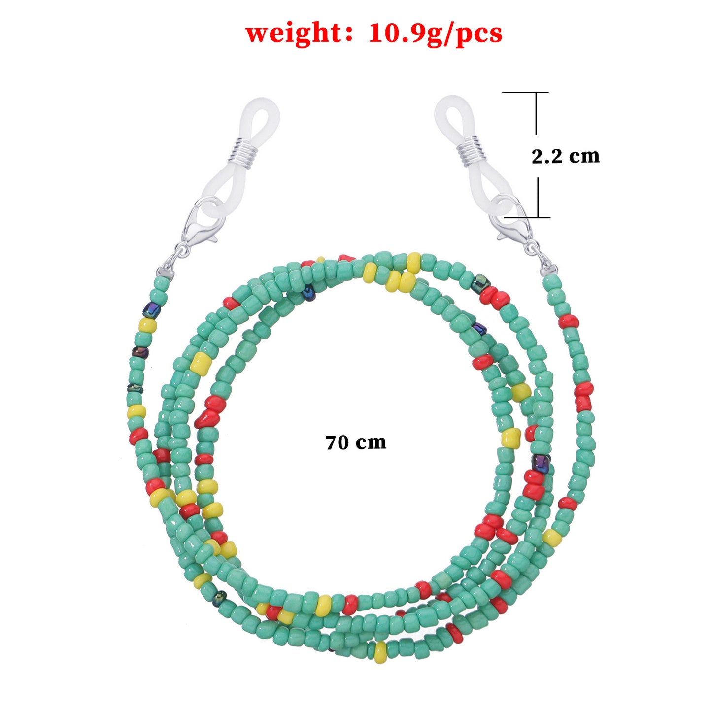 Elegant Trendy Mixed Color Glass Beads Eyeglass Chain