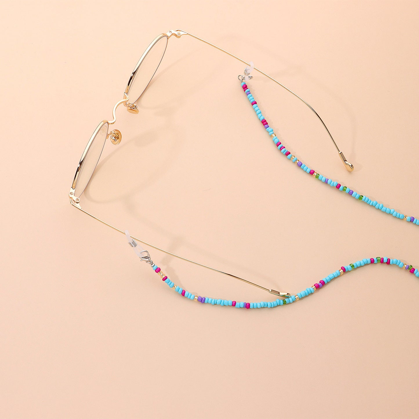 Elegant Trendy Mixed Color Glass Beads Eyeglass Chain