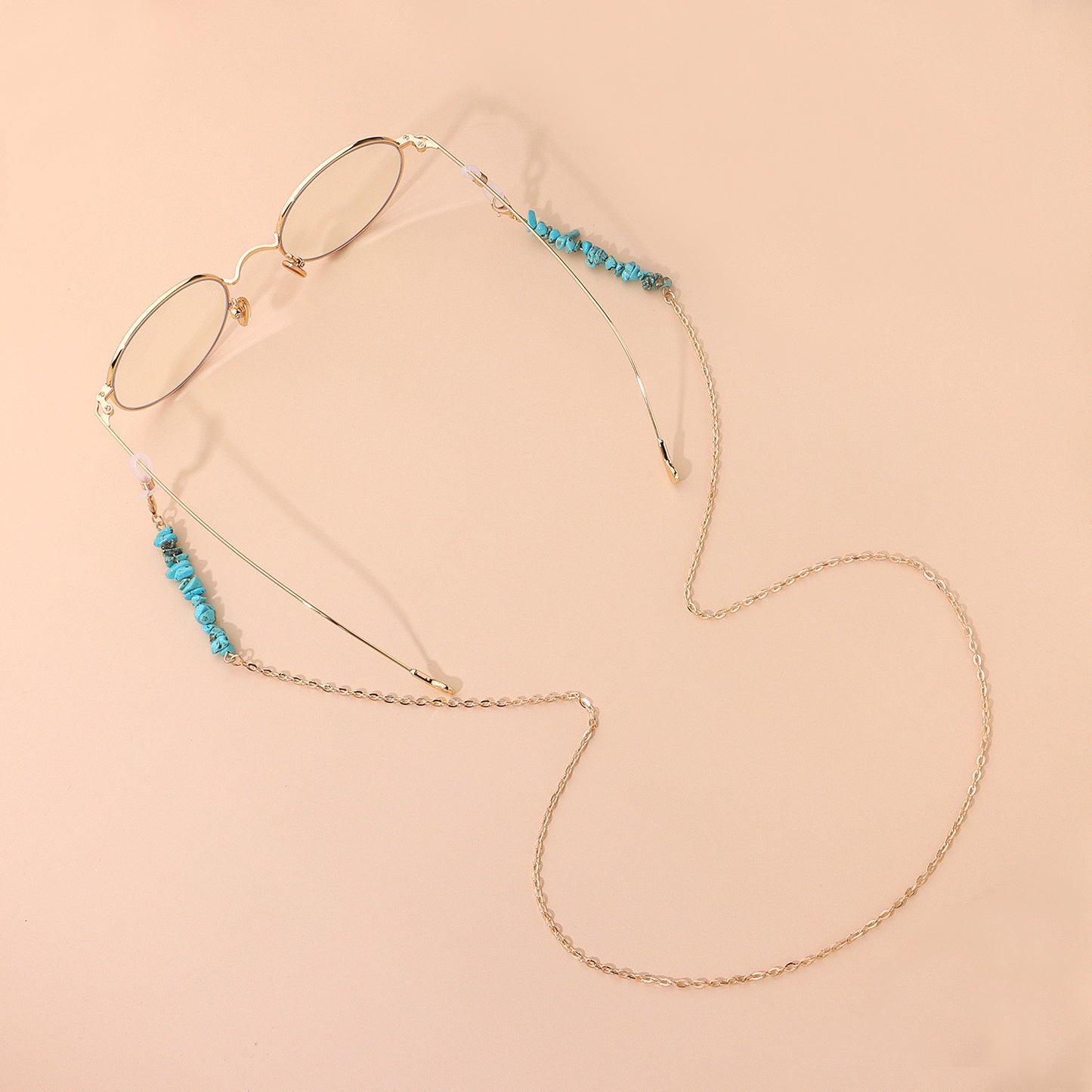 Minimalist Elegant Turquoise Inlay Alloy Eyewear Chain