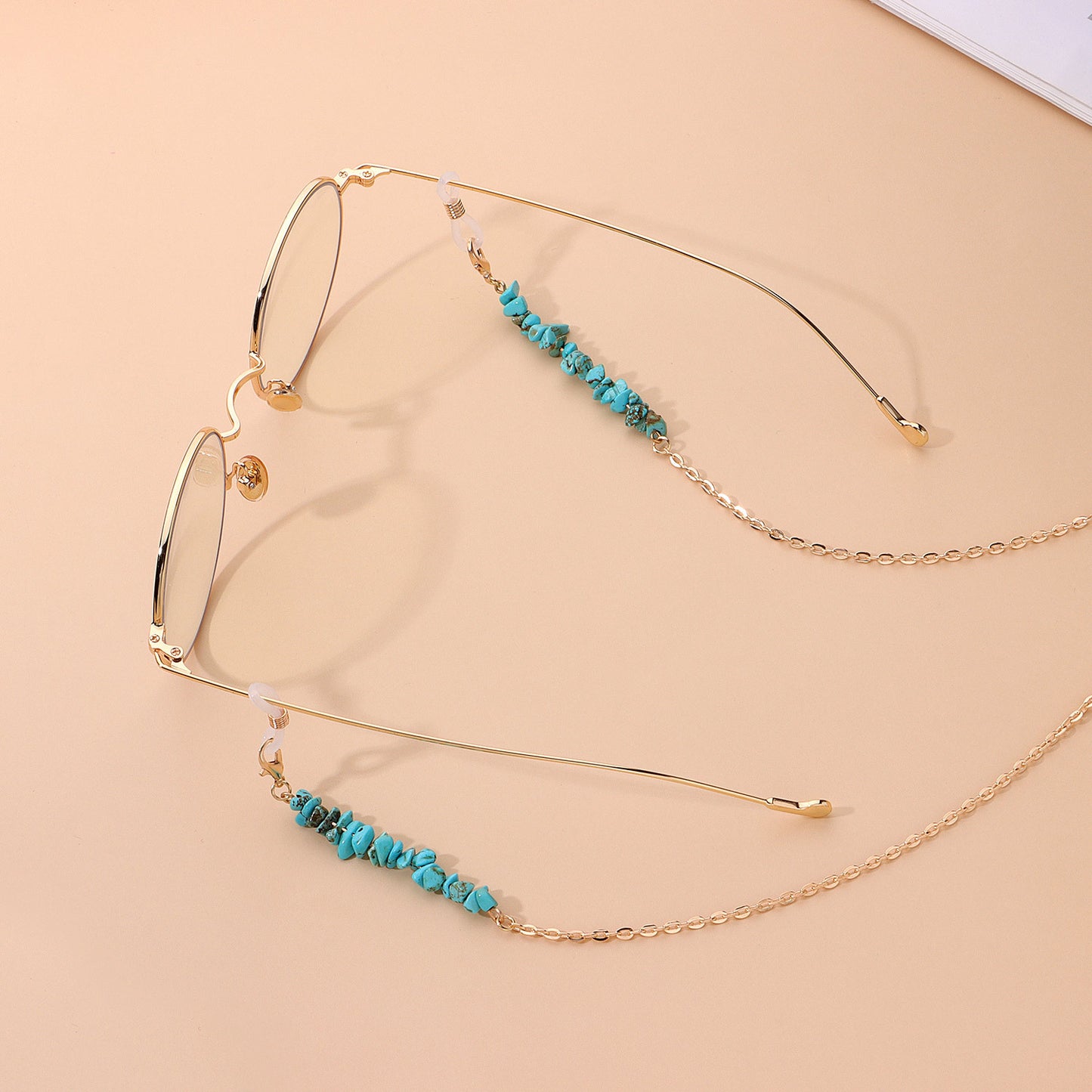 Minimalist Elegant Turquoise Inlay Alloy Eyewear Chain