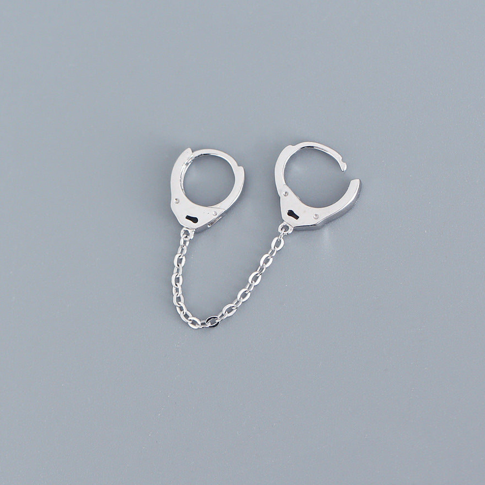 Polsini da donna S925 in argento sterling con catena a O, design geometrico, stile dolce-cool, con placcatura