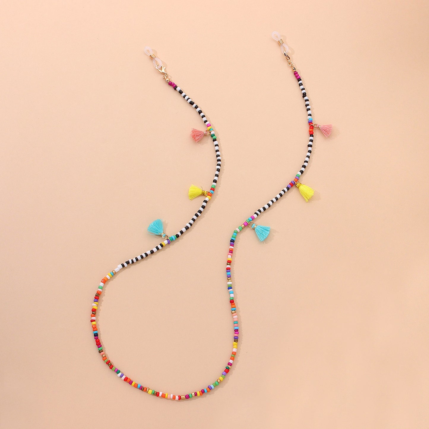 Elegant Colorful Tassel Glass Bead Eyeglass Chain for Women