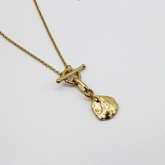 Minimalist Sweet 925 Sterling Silver Geometric Textured Pendant Necklace Ball Chain