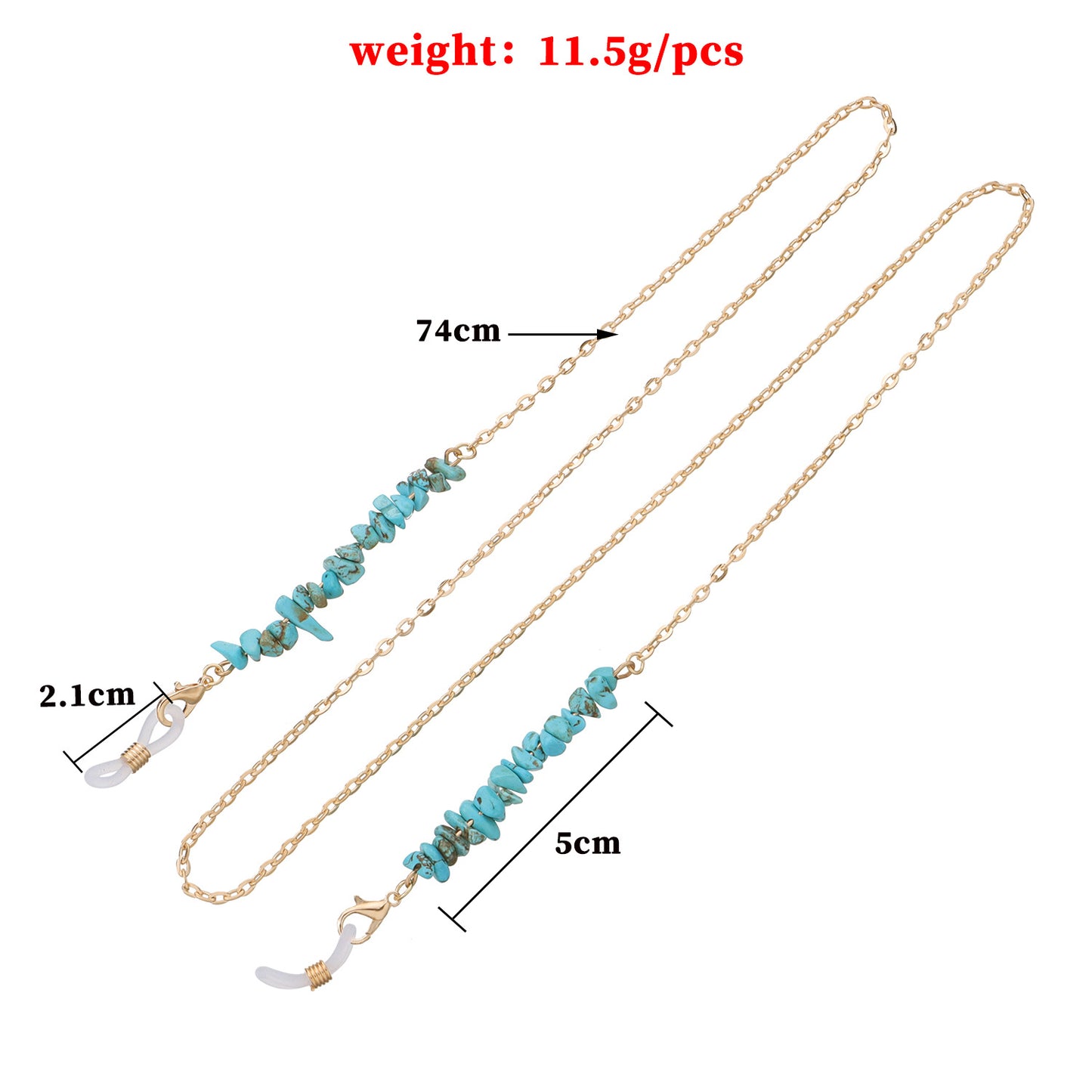 Minimalist Elegant Turquoise Inlay Alloy Eyewear Chain