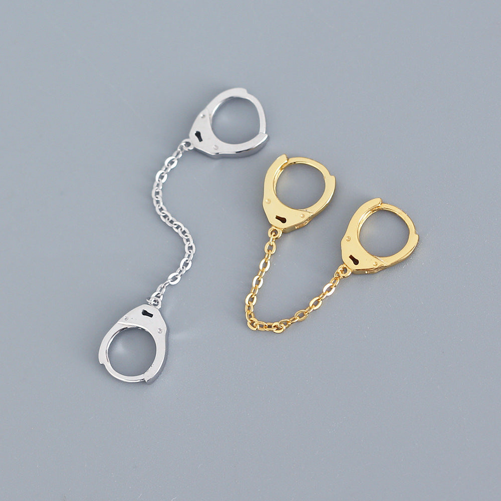Polsini da donna S925 in argento sterling con catena a O, design geometrico, stile dolce-cool, con placcatura