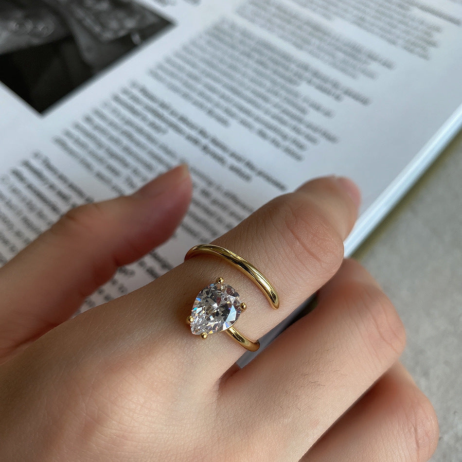 Anello da donna in argento sterling 925 con numeri e intarsio di diamanti