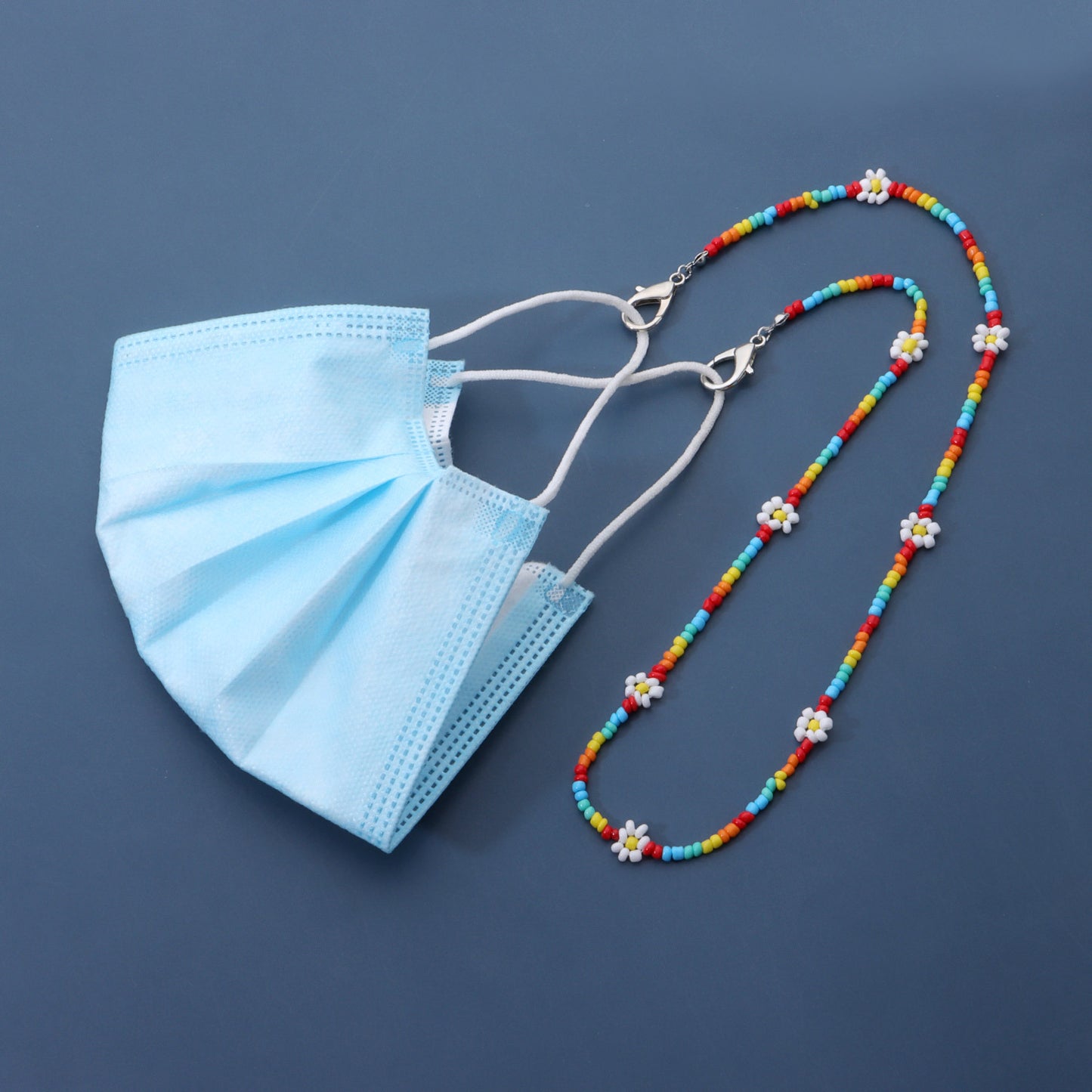 Floral Flower Glass Beads Eyewear Chain Mask Holder