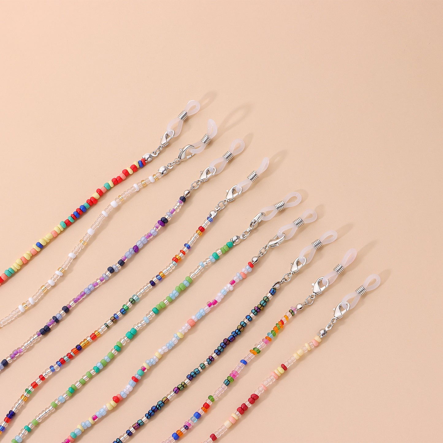 Minimalist Colorful Glass Beads Eyeglass Chain Set