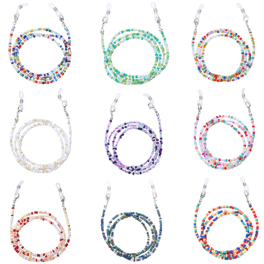 Minimalist Colorful Glass Beads Eyeglass Chain Set