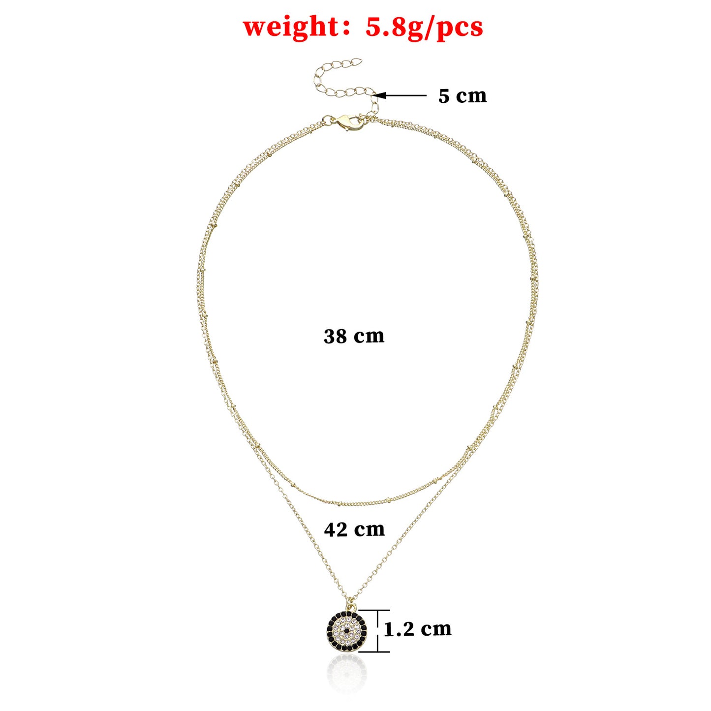 Collana con Pendente Geometrico da Donna, in Lega, Minimalista, Punk, con Catena a Croce, Gioielli Placcati
