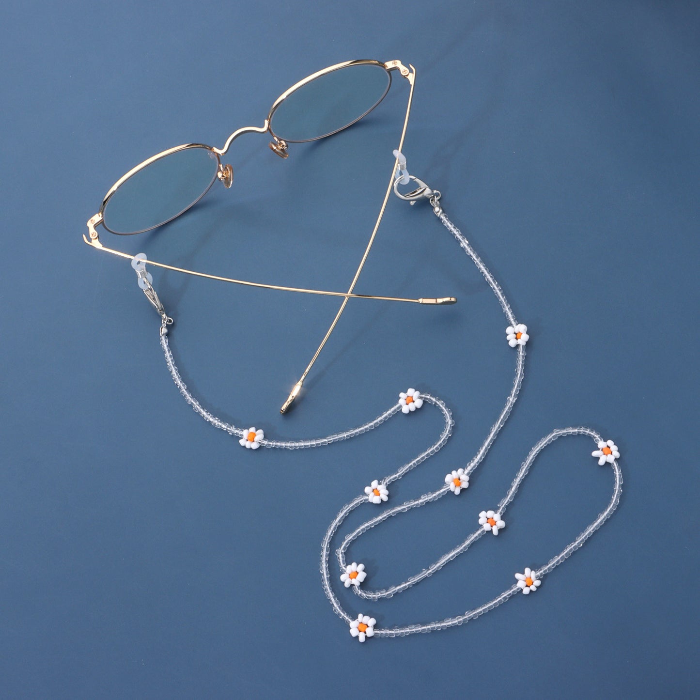 Floral Flower Glass Beads Eyewear Chain Mask Holder