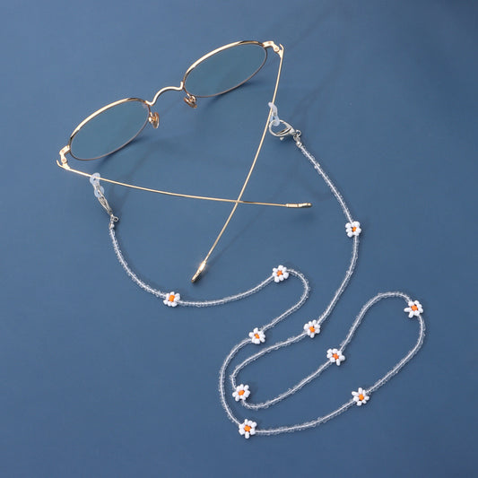 Floral Flower Glass Beads Eyewear Chain Mask Holder