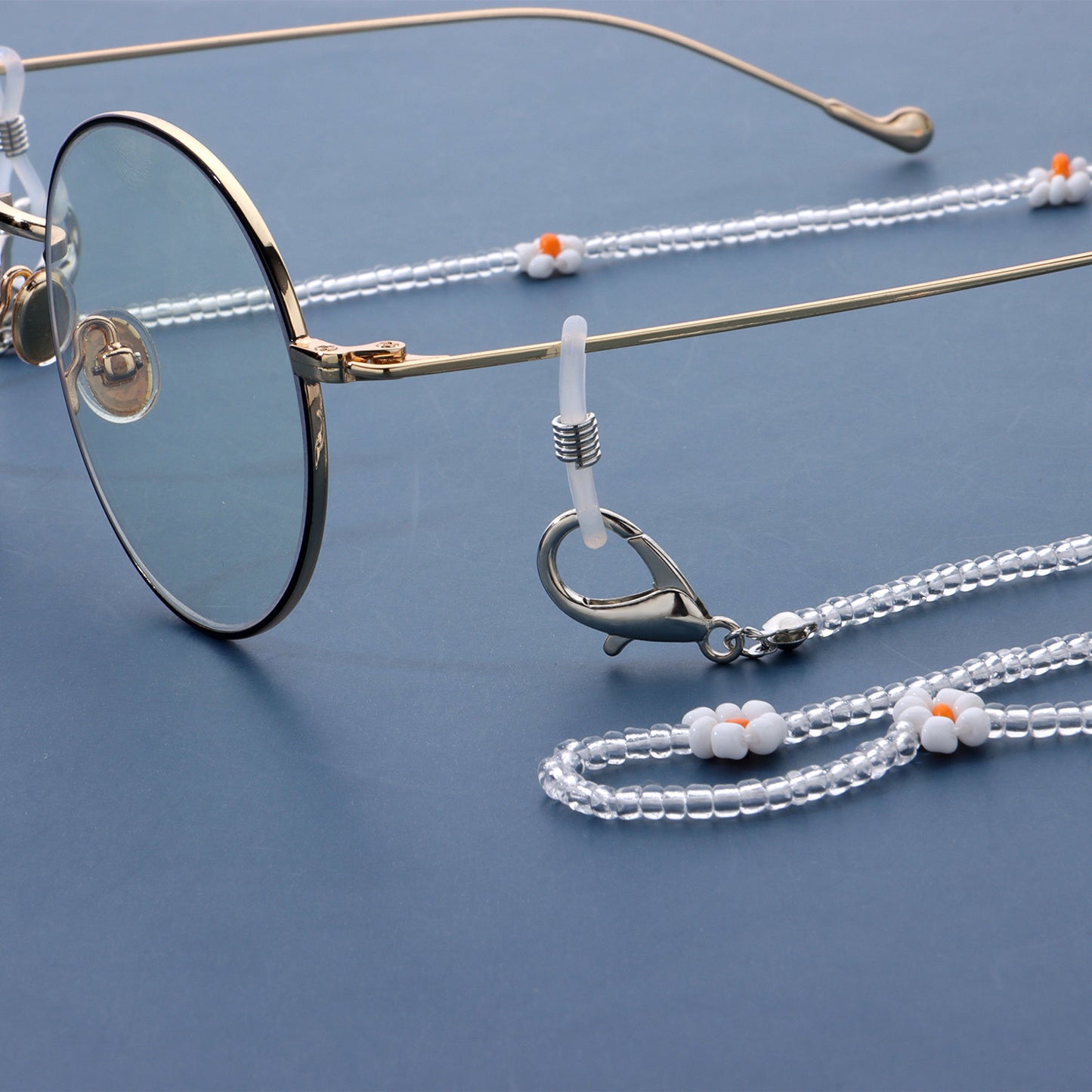 Floral Flower Glass Beads Eyewear Chain Mask Holder