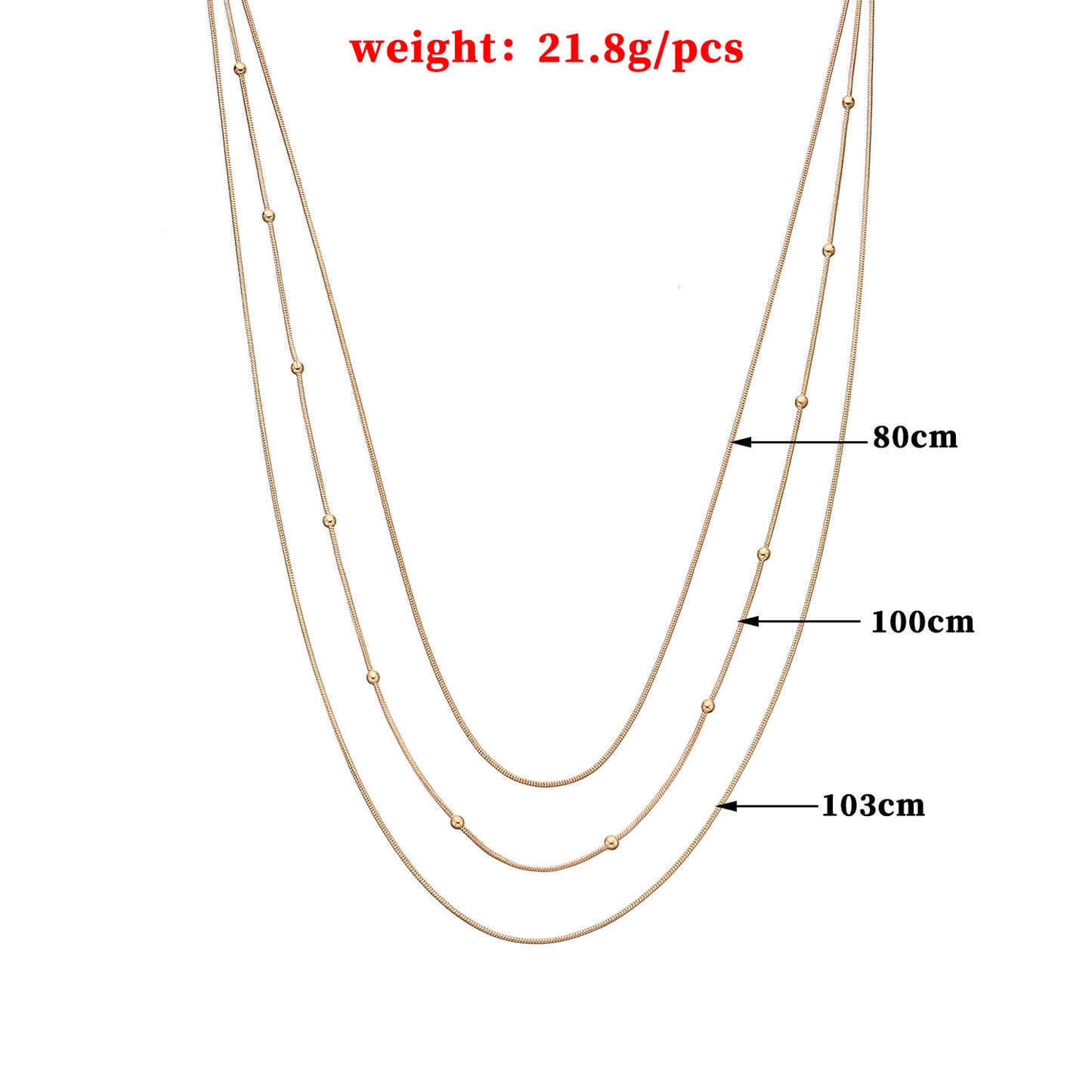 Multi-Layer Sphere Necklace Elegant Layered Sweater Chain