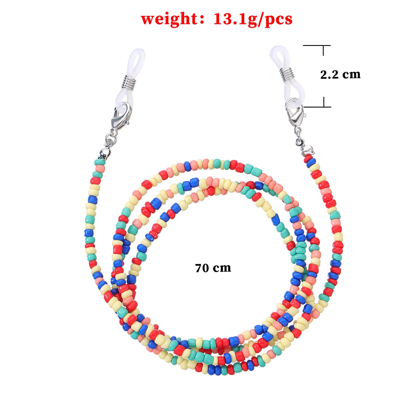 Minimalist Colorful Glass Beads Eyeglass Chain Set