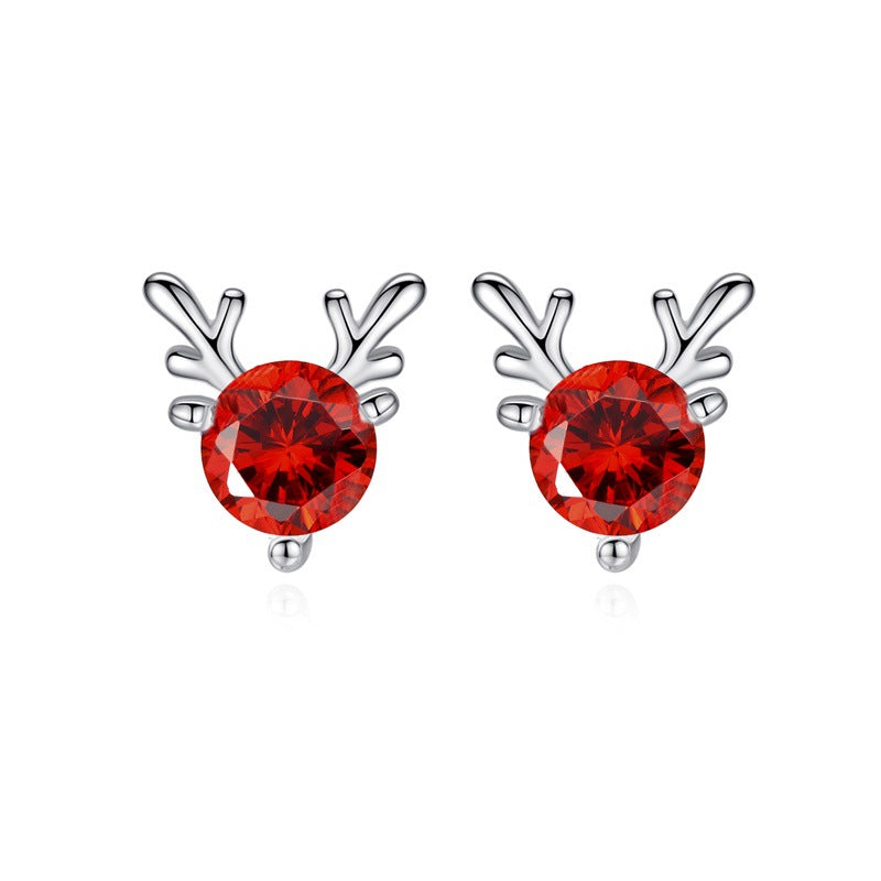 Pendientes de ciervo dulce estilo bohemio minimalista, chapados en aleación, regalo de Navidad para mujeres