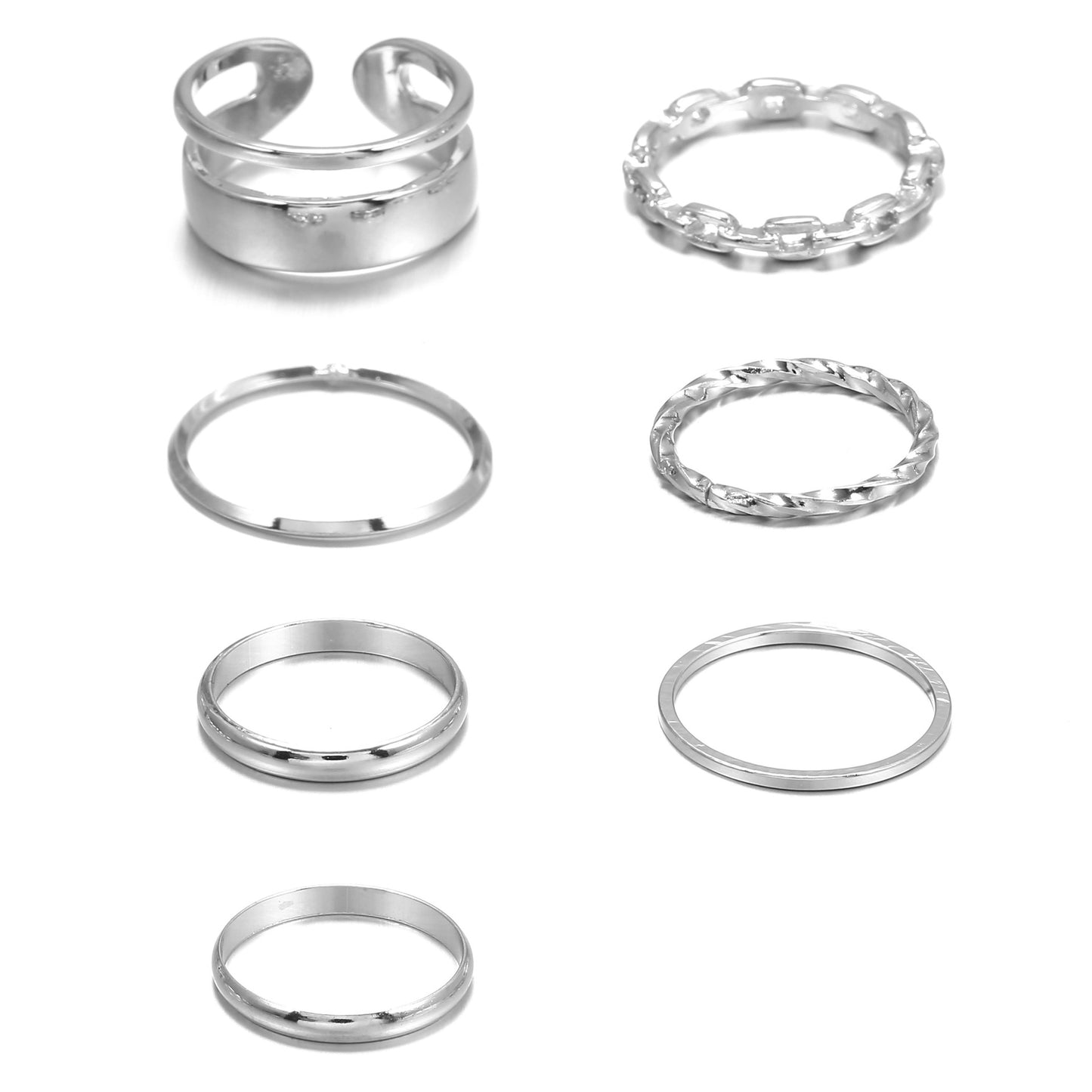 Minimalist Sweet Geometric Teardrop Alloy Plated Ring Set
