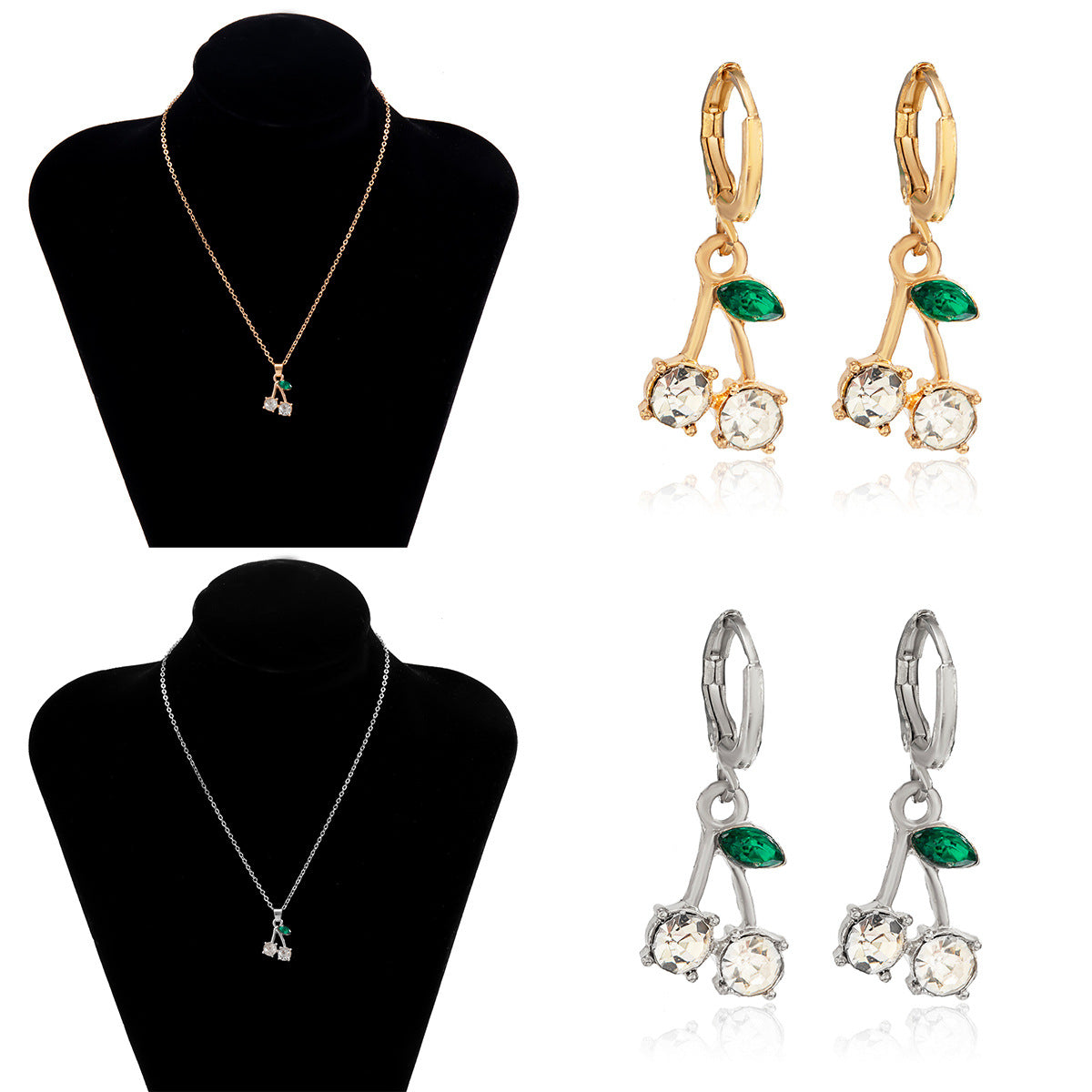 Minimalist Cherry Pendant Plated Iron Curb Chain Necklace for Women