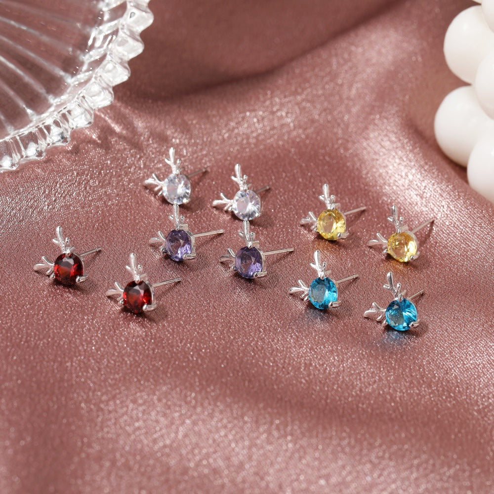 Pendientes de ciervo dulce estilo bohemio minimalista, chapados en aleación, regalo de Navidad para mujeres