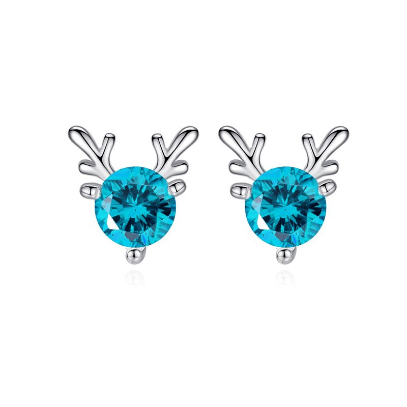 Pendientes de ciervo dulce estilo bohemio minimalista, chapados en aleación, regalo de Navidad para mujeres