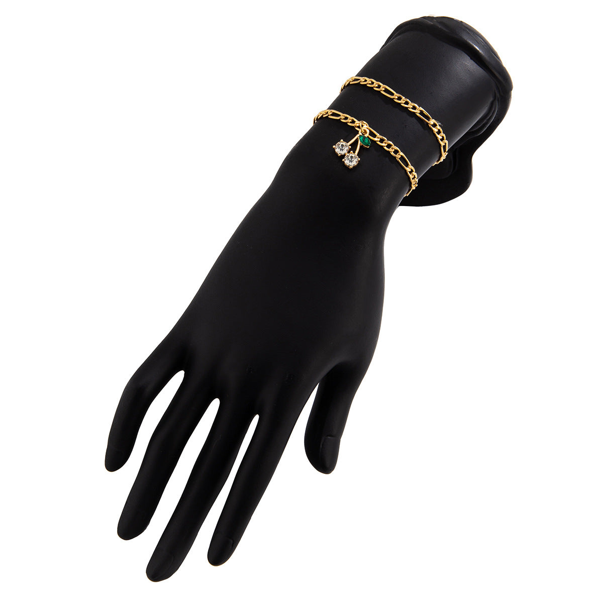 Collar con colgante minimalista geométrico de cereza para mujer con cadena de aleación galvanizada