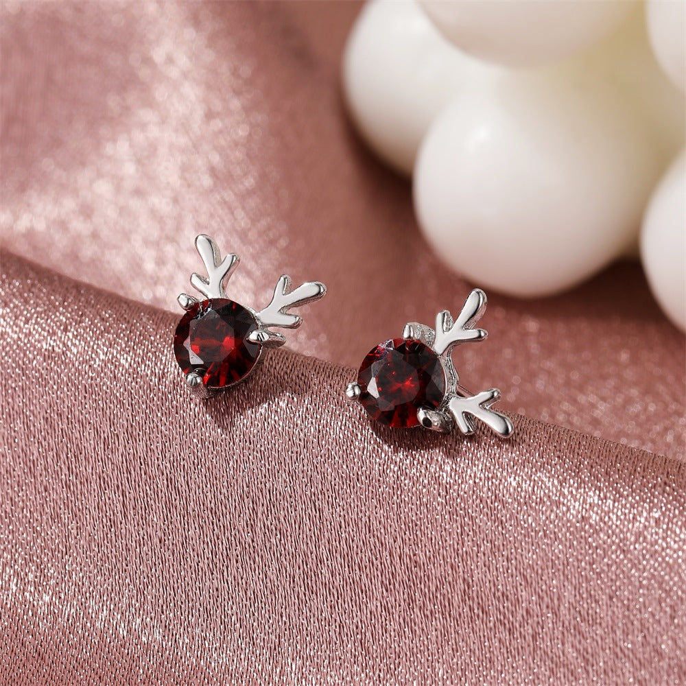 Pendientes de ciervo dulce estilo bohemio minimalista, chapados en aleación, regalo de Navidad para mujeres