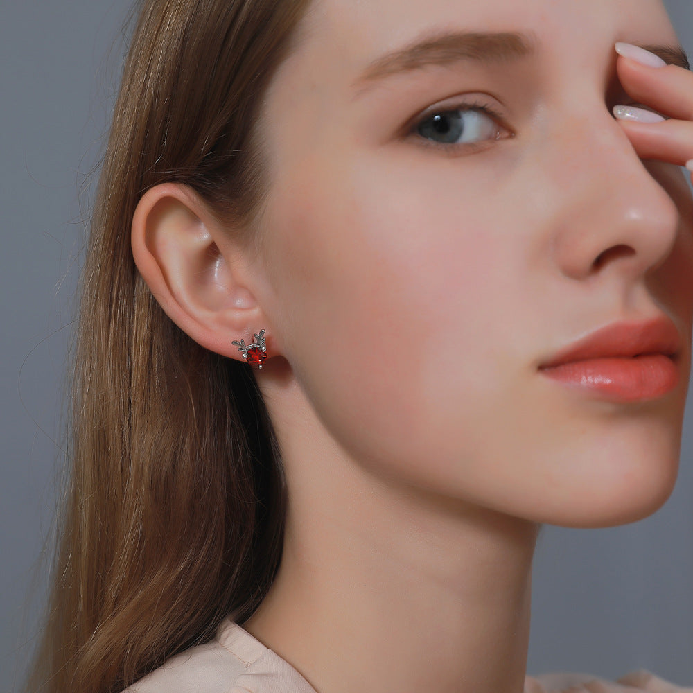Pendientes de ciervo dulce estilo bohemio minimalista, chapados en aleación, regalo de Navidad para mujeres