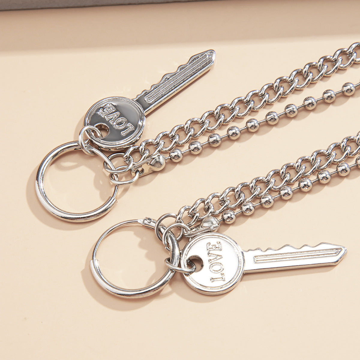 Pendientes Geométricos Vintage con Letras para Mujer, Aleación Chapada, Cadena O con Borlas, Estilo Bohemio