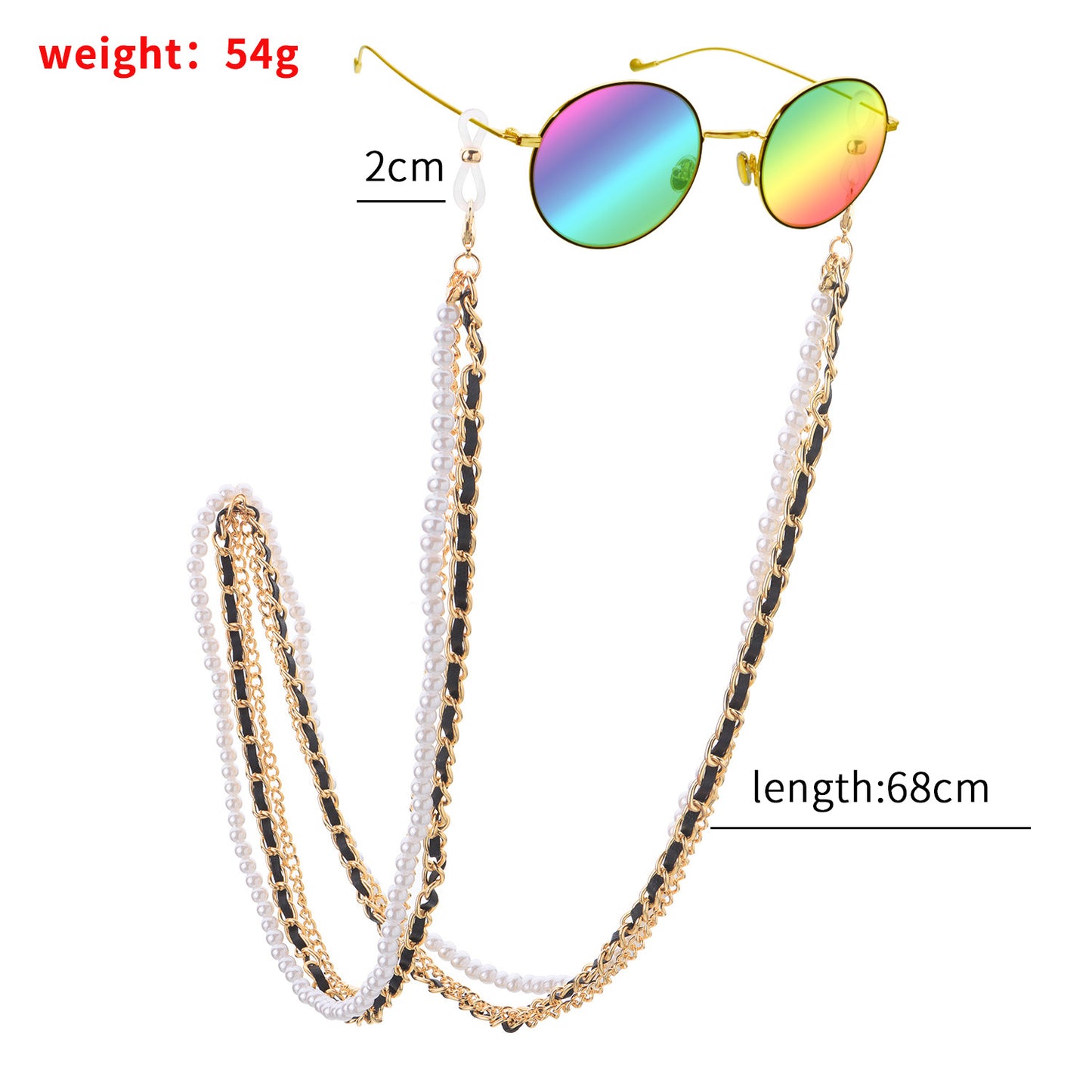 Fashion Multi-Layer Pearl Alloy Eyewear Chain for Women