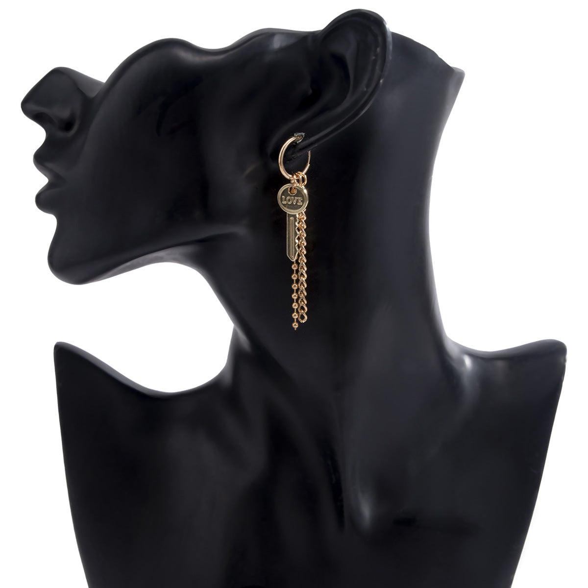 Pendientes Geométricos Vintage con Letras para Mujer, Aleación Chapada, Cadena O con Borlas, Estilo Bohemio