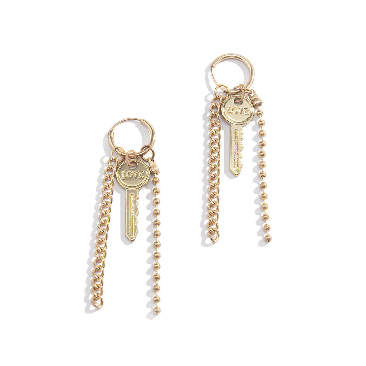 Pendientes Geométricos Vintage con Letras para Mujer, Aleación Chapada, Cadena O con Borlas, Estilo Bohemio