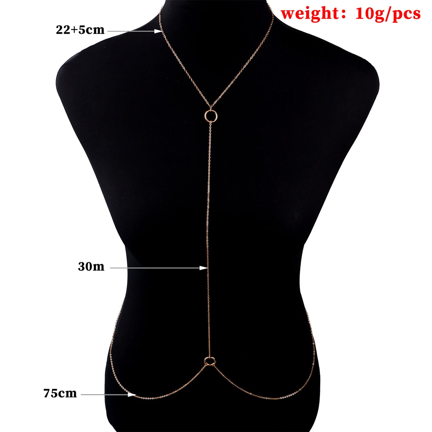 Vintage U-Shaped Waist Chain for Women Retro Bikini Body Chain Single Cross Chain Adjustable Waist Jewelry