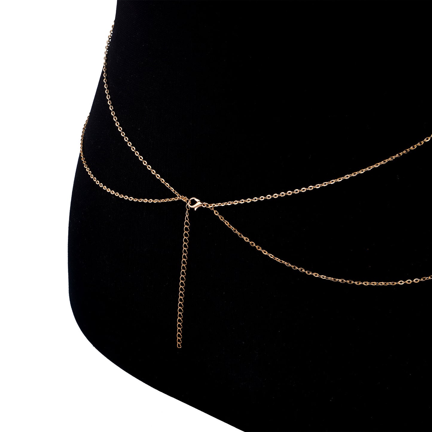 Women's Double Layer Cross Body Chain Necklace Alloy Summer Fashion Jewelry