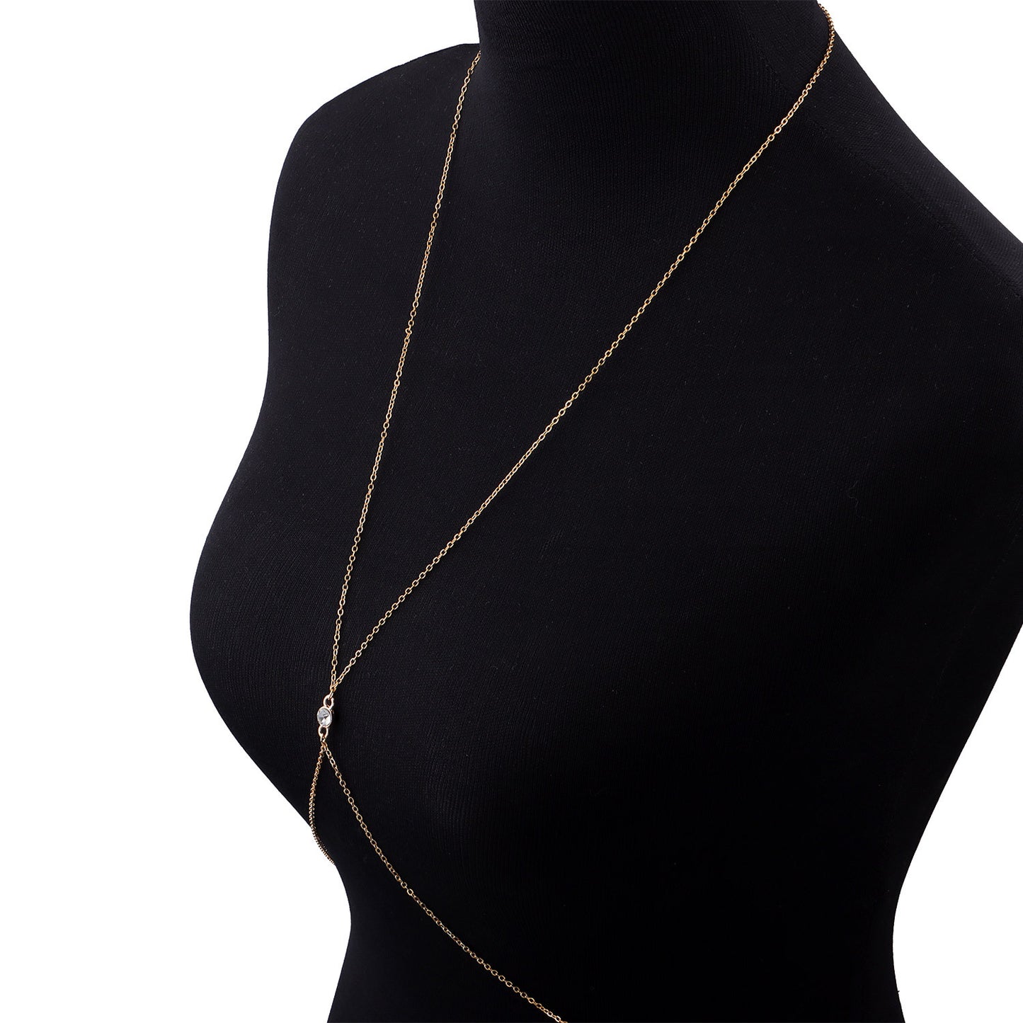 Women's Geometric Body Chain with Rhinestone and Zircon Accents Minimalist Fashion Jewelry Cross Chain Adjustable Body Jewelry for Summer
