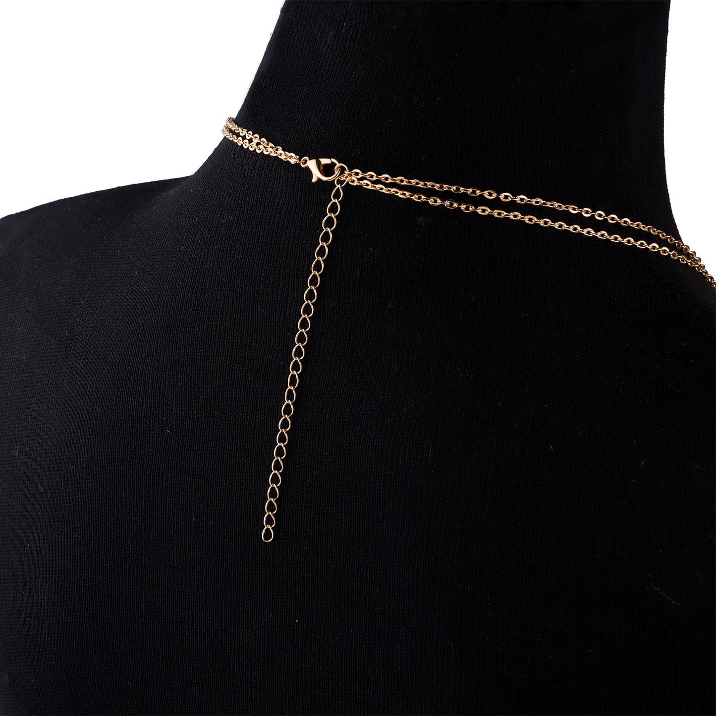 Women's Double Layer Cross Body Chain Necklace Alloy Summer Fashion Jewelry