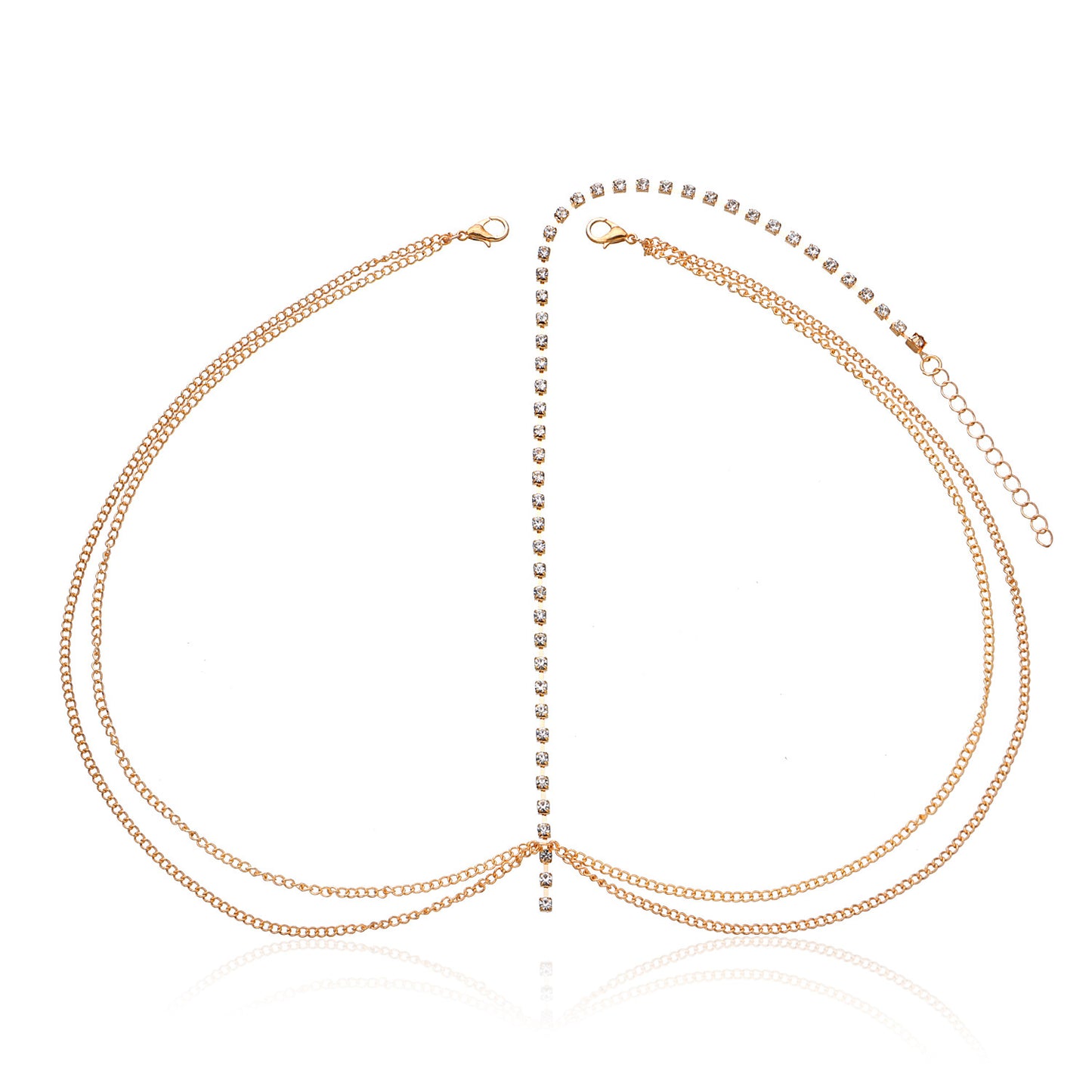Shiny Rhinestone Wave Chain Headband for Women Geometric Tartan Hair Accessory Fashion Headwear
