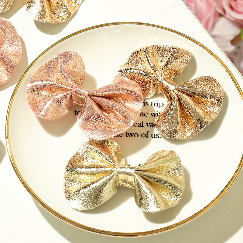 Pinza de pelo para niñas con forma de lazo y acabado de cuero brillante, accesorio para el cabello estilo princesa