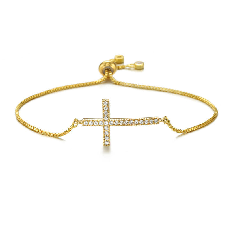 Bracciale regolabile da donna con design geometrico e strass in rame, gioielli alla moda stile Ins, regalo per souvenir di viaggio