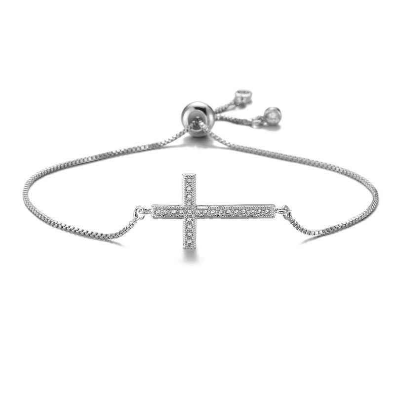 Bracciale regolabile da donna con design geometrico e strass in rame, gioielli alla moda stile Ins, regalo per souvenir di viaggio