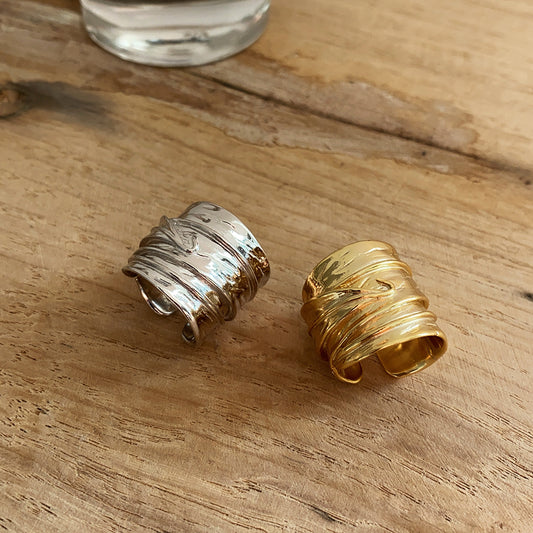 Anello da donna minimalista con foglia in argento sterling 925
