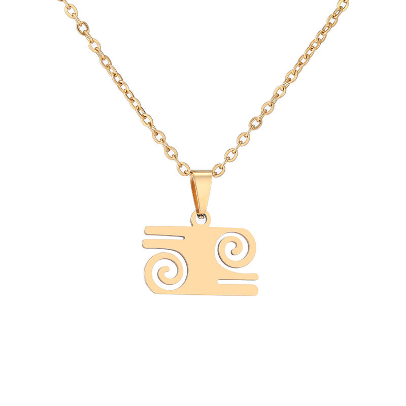 Collar con colgante de acero inoxidable Adinkra Gye Nyame geométrico con cadena tipo O, cadena de acero de titanio, estilo casual a la moda para unisex