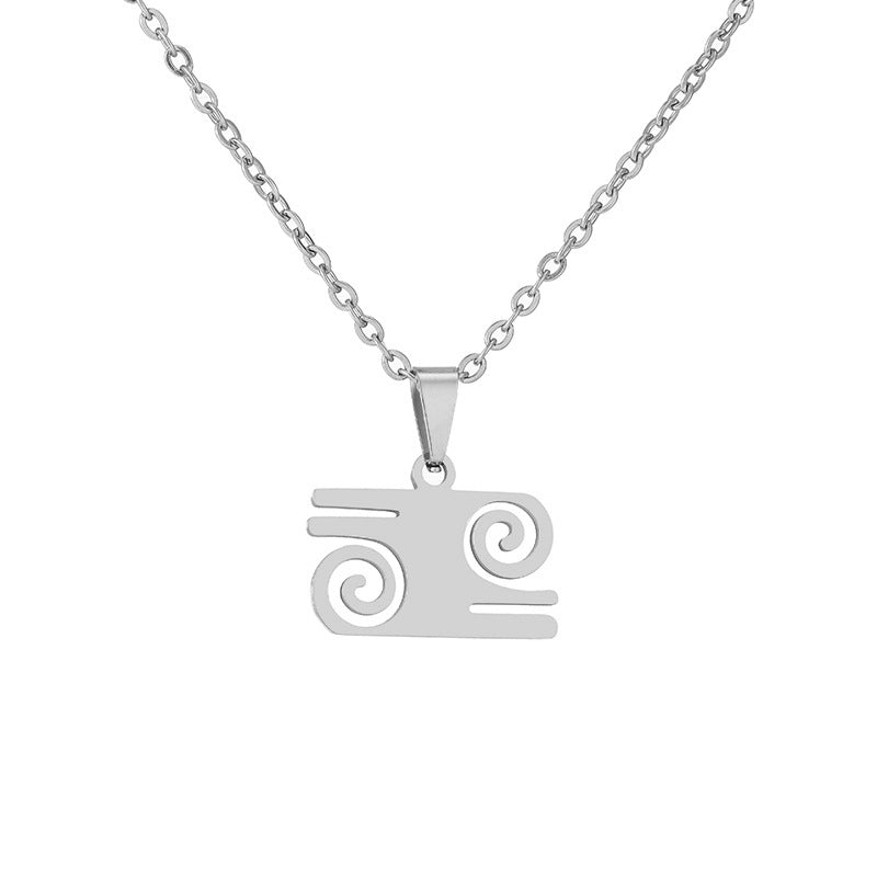 Collar con colgante de acero inoxidable Adinkra Gye Nyame geométrico con cadena tipo O, cadena de acero de titanio, estilo casual a la moda para unisex